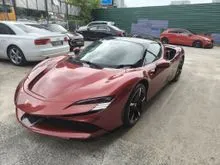 2021 Ferrari SF90 4.0 Stradale Coupe,JBL SPEAKER,CARBON FIBER RACING SEATS, SUSPENSION LIFTER,FULLY CARBON SPEC ,2021 UNREG,4K MILES ONLY