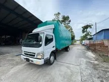 Recond Original 21.5 Kaki Mitsubishi FE85 Wooden Cargo With Steel Pagar + Canvas For Sell