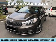 2016 Kia Cerato 1.6 K3 FULL SPEC-SERVICE AT KIA -LOW MILEAGE-PUSH START BUTTON- PADDLE SHIFT-MEMORY SEATS-CAMERA-NAVI-