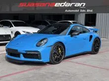 2022 Porsche 911 3.8 Turbo S Coupe Carbon Roof Adaptive Sport Seats18-Way PCCB PASM Burmester Adaptive Cruise Control Sport Chrono Package Front Axle
