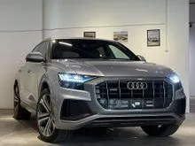 2019 Audi Q8 3.0 50TDI S Line Quattro in Floret Silver Metallic, Audi Pre-Sense, HD Matrix LED, Adaptive Air Sport Suspension, Apple Carplay Android