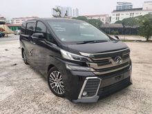 2015 Toyota Vellfire 2.5 ZG, FULL SET ALPINE, TIEN ADJUSTABLE HLSH, 2015 UNREGISTER