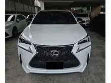 2016 Lexus NX 200t 2.0 F Sport High Spec / Max Loan / LTA And ACC /  Panoramic Roof / Rear Electric Seat / Subwoofer / FREE Warranty