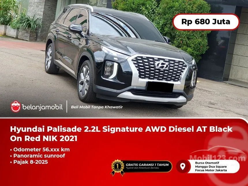 Jual Mobil Hyundai Palisade 2021 Signature AWD 2.2 di DKI Jakarta Automatic SUV Hitam Rp 680.000.000