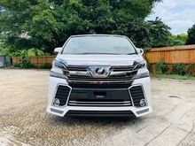 2.5 ZG PILOT SEAT , FULL AMIRATION BODYKIT , ROOF WITH MONITOR PLAYER , 18 INCH MANARAY SPORT RIM , UNREGISTER Toyota Vellfire 2.5 Z G Edition.