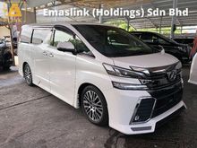 2015 Toyota Vellfire 2.5 ZG TRD Edition 360 Surround Camera Sun Moon Roof Pilot Seat Power Boot 2 Power Door Full LED Keyless Entry Ambient 9 Air Bags