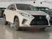Recon 2019 Lexus RX300 2.0 F SPORT SUVm RED LEATHER, 360 CAMERA, BSM, LTA, PCS, PANORAMIC ROOF, HEAD UP DISPLAY, ANDROID AUTO & APPLE CAR PLAY