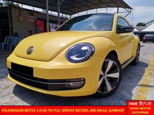 Volkswagen The Beetle 2.0 TSI (A) SunRoof , Full Service Record, 60K Low Mileage ** 1 Lady Owner **