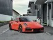 Recon 2021 Porsche 911 3.7 Turbo S 992 Lava Orange *Special Colour* Value To Buy ( Sport Design Package, Sports exhaust system, Front axle lift system )