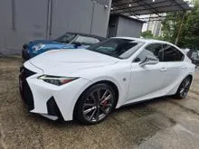 2021 Lexus IS 300 2.0 F Sport Sedan/GRADE 4.5/SUNROOF/RED INTERIOR/360CAMERA/40K KM MILEAGE/MEMORY SEAT/JAPAN SPEC/UNREG21