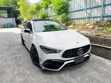 (Grade 5-A, 11k-Km Genuine LOW Mileage) 2022 Mercedes-Benz AMG CLA45 S 4MATIC 2.0 Shooting Brake Wagon CLA45S. AirCon Seats, Sport Exhaust, Panoramic