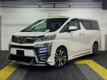 2018 Toyota Vellfire 2.5 ZG MPV - SUPER LOW MILEAGE / MODELLISTA BODYKIT / JBL SOUND SYSTEM / POWER BOOT / 360 CAMERA / ACCIDENT FREE / FLOOD FREE