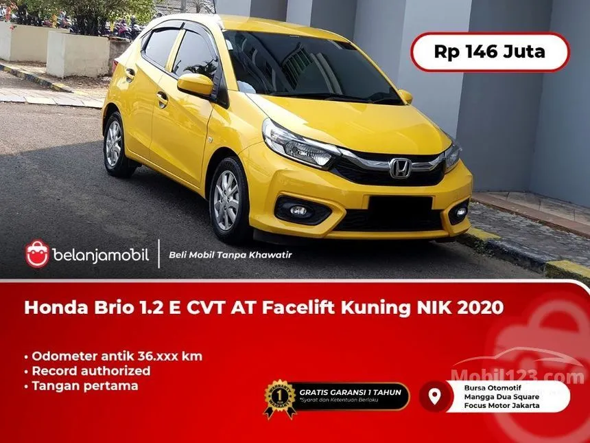 Jual Mobil Honda Brio 2020 Satya E 1.2 di DKI Jakarta Automatic Hatchback Kuning Rp 146.000.000