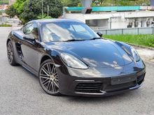 ( SPORT CHRONO PACK ) 2018 PORSCHE CAYMAN 718 2.0 UNREG 300HP - FLAT-FOUR TURBOCHARGED - BLACK/BORDEAUX RED LEATHER - BOSE SOUND - SPORT CHRONO - PCM