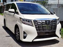 2017 TOYOTA ALPHARD 2.5 G PREMIUM PACKAGE UNREG - PRE CRASH SYSTEM - SEMI LEATHER - MEMORY SEAT - 2 POWERDOOR - WALNUT STEERING - BEIGE INTERIOR