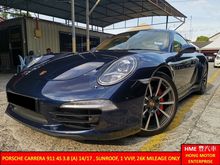 2014/17 Porsche 911 3.8 Carrera 4S (A) , Sunroof, 26K Mileage, ** 1 Owner only , VERY TIPTOP **