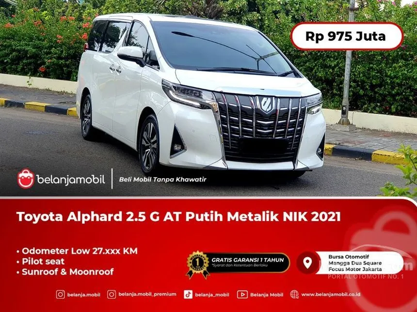 Jual Mobil Toyota Alphard 2021 G 2.5 di DKI Jakarta Automatic MPV Putih Rp 975.000.000