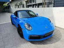 (9k-Miles LOW Mileage) 2021 Porsche 911 Carrera 3.0 Targa 4S High Spec. Front Axle Lift, Sport Exhaust, PASM, Rear Axle Steering, PDLS+, BOSE. Turbo