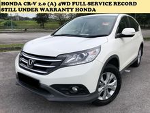 2014 HONDA CR-V CRV 2.0 (A) FULL SPEC FULL SERVICE RECORD UNDER WARRANTY FULL LOAN APPLY