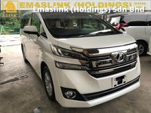 2016 Toyota Vellfire 2.5 MPV WHITE 7 SEATER EDITION POWER BOOT 2 POWER DOOR 360 SURROUND CAMERA PUSH START KEYLESS FREE WARRANTY