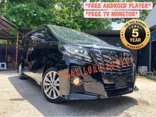 *(FREE 5 YEARS WARRANTY)*2016 TOYOTA ALPHARD SA TYPE BLACK 2.5 JAPAN SPEC**FREE ANDROID PLAYER/SEMI LEATHER SEATS/2 POWER DOOR/POWER BOOT/MUST VIEW**