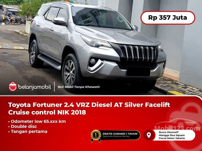 Jual Mobil Toyota Fortuner 2018 VRZ 4X2 2.4 di DKI Jakarta Automatic SUV Silver Rp 357.000.000