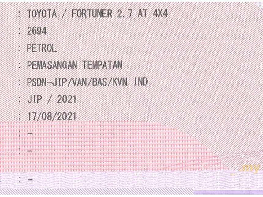 2021 Toyota Fortuner SRZ SUV