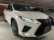 Recon 2021 Lexus RX300 2.0 F Sport SUV 2WD JP UNIT Auction4.5A, Red Leather, P/Roof, Ventilated Seat, 2 Cam, Power boot, HUD, Blindspot, 3 Eyes, Precrash - Cars for sale