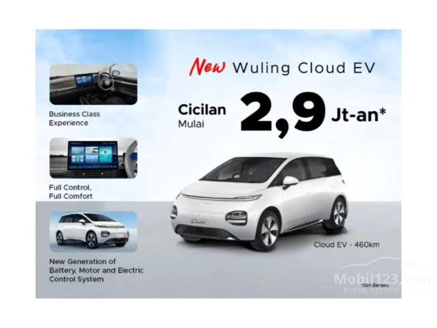 Jual Mobil Wuling Cloud EV 2024 EV di DKI Jakarta Automatic Hatchback Putih Rp 398.000.000