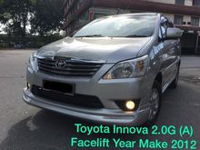 Year Make 2012 Toyota Innova 2.0 G (A) Facelift ON THE ROAD