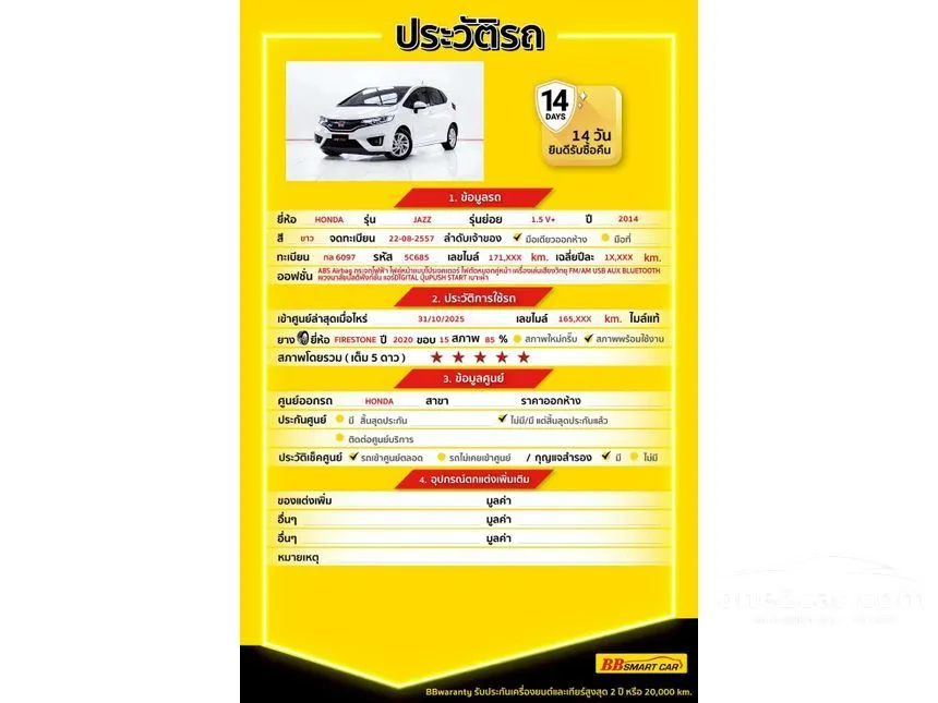 2014 Honda JAZZ V+ Hatchback