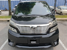 TOYOTA VELLFIRE 2.4Z-PLATINUM, 2 POWER DOORS, POWER BOOT, 7 LEATHER SEATER, SUNROOF, COOL BOX, ALPINE SOUND SYSTEM, 3 CAMERA, VIP NUMBER 1000, PERFECT