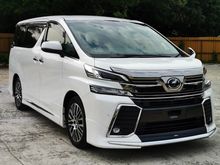 2017 TOYOTA VELLFIRE 2.5 ZG UNREG - ORIGINAL MODELLISTA BODYKIT - SUNROOF - ALPINE EX11V PLAYER - SEMI LEATHER PILOT SEAT - 2 POWERDOOR - POWERBOOT