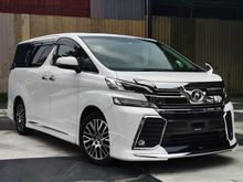 2017 TOYOTA VELLFIRE 2.5 ZG UNREG - MODELLISTA BODYKIT - SUNROOF - ALPINE EX11V PLAYER - SEMI LEATHER - 2 POWERDOOR - POWERBOOT - 3 YEARS WARRANTY