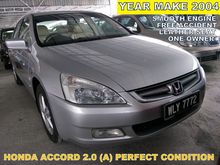 2004 Honda Accord 2.0 IVTEC (A) PERFECT CONDITION WITH LEATHER SEAT SMOOTH ENGINE FREE ACCIDENT