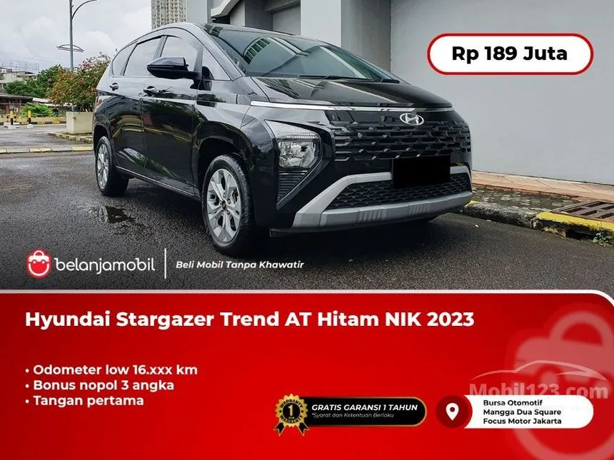 Jual Mobil Hyundai Stargazer 2023 Trend 1.5 di DKI Jakarta Automatic MPV Hitam Rp 189.000.000