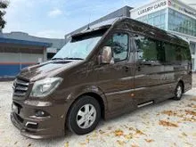 DRACONIAN DOLOMITE BROWN PRE OWNED 2018/2018 MERCEDES BENZ SPRINTER M282 E35 3.5L V6 EXCLUSIVE UPGRADE TO 9 SEATER REAR LUXURY CARAVAN/ KARAOKE/CINEMA