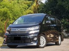 2014 TOYOTA VELLFIRE 2.4 VVTi (A) ZG New facelift, Pilot seat ,7 seater 2 X power door, Rear power boot ,Sunroof & moon roof !