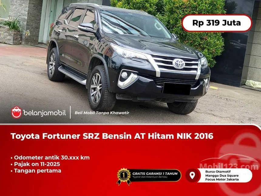 Jual Mobil Toyota Fortuner 2016 SRZ 4X2 2.7 di DKI Jakarta Automatic SUV Hitam Rp 319.000.000