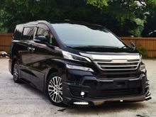 2017 TOYOTA VELLFIRE 2.5 ZG UNREG 3 YEARS WARRANTY - TRD BODYKIT - SUNROOF - SEMI LEATHER PILOT SEAT - 2 POWERDOOR - POWERBOOT - REVERSE CAMERA
