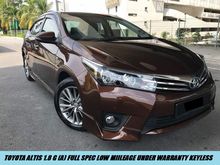 2017 Toyota Corolla Altis 1.8 G Full Spec Low Mileage Under Warranty Original Condition