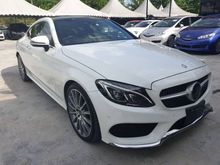 PERFECT C180 COUPE AMG 2DOORS WHITE 2EYES 9SPEED HUD ROOF - 5 YEARS WARRANTY