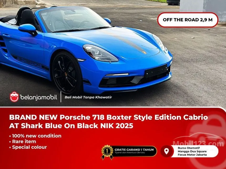 Jual Mobil Porsche 718 2025 Boxster 2.0 di DKI Jakarta Automatic Convertible Biru Rp 2.900.000.000