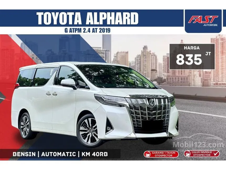 Jual Mobil Toyota Alphard 2019 G 2.5 di DKI Jakarta Automatic MPV Putih Rp 835.000.000