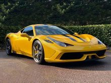 2015 Ferrari 458 Italia 4.5 Speciale Coupe/ Tailor Made Ferrari 458 Speciale finished in a one off Giallo variant/ Giallo modena brake calipers