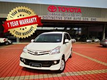 2014 Toyota Avanza 1.5 AT + FREE 1 YEAR WARRANTY + FREE 1 YEAR SERVICE BY AUTHORIZED TOYOTA SERVICE CENTRE