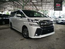 2016 TOYOTA VELLFIRE 2.5 ZG WITH SUNROOF + PANORAMIC ROOF, PILOT ELECTRIC POWER SEAT, PRE CRASH, HALF LEATHER SEAT, MEMORY SEAT