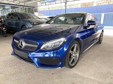 2016 Mercedes-Benz C300 AMG 2.0 Coupe (Keyless, Burmester, Reverse Cam, Sunroof, White Int)