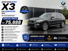 2019 BMW X3 2.0 xDrive30i Luxury SUV No Need D/P High Loan Car King