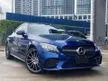 Recon 2019 Mercedes-Benz C180 1.6 AMG Coupe SPORTS PLUS Japan Unreg Full Spec Panoramic Roof HUD BSA New Facelift Dual EMS Black Interior Free Warranty - Cars for sale